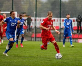 Sascha Marquet vom TSV Steinbach Haiger im Hinspiel gegen die TSG Hoffenheim U23. Bild Björn Franz Photogrphy
